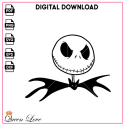 Jack Skellington Profile Svg Digital Files (the Nightmare Before Christmas), Halloween Coloring Pages, Kids Coloring Pag