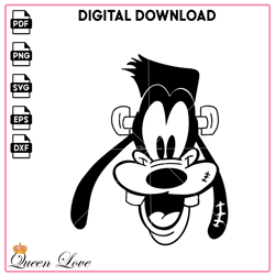 Frankenstein Goofy SVG Digital Files, Halloween Coloring Pages/Kids Coloring Pages