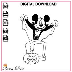 Halloween Vampire Mickey Svg Digital Files, Kids Coloring Pages, Halloween Coloring Pages