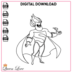 Syndrome Svg (the Incredibles) Digital Files, Kids Coloring Pages, Halloween Coloring Pages