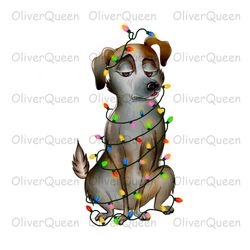 dog christmas light, animal christmas png, merry christmas png