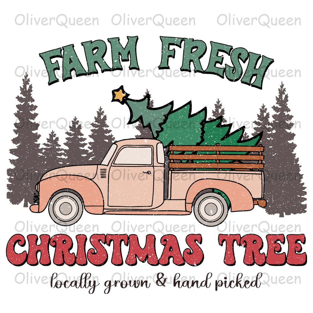 Farm Fresh Christmas Tree, Retro Christmas Sublimation png, Merry Christmas png.jpg