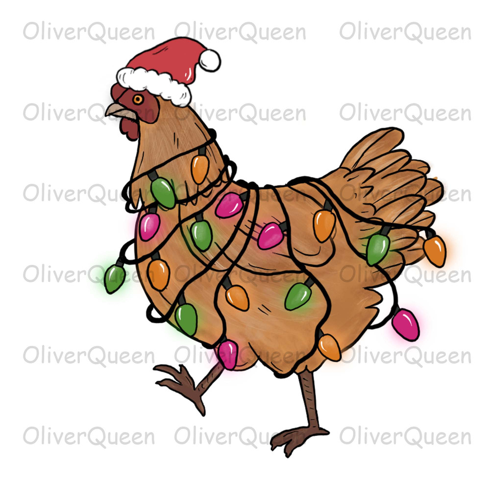Hen Chicken, Animal Christmas Sublimation png, Merry Christmas png.jpg