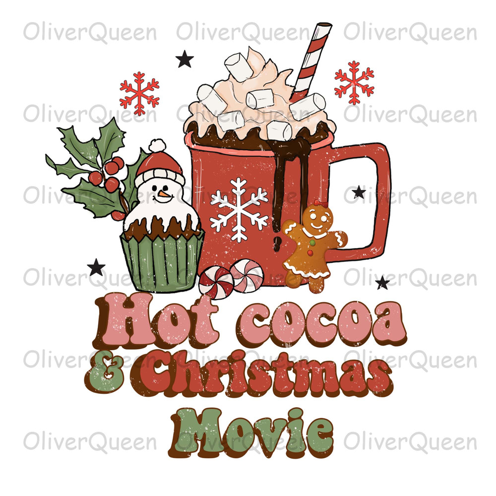 Hot Cocoa And Christmas Movie, Retro Christmas png, Merry Christmas png.jpg
