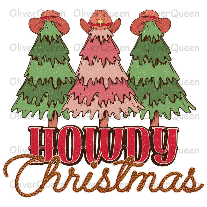 Howdy Christmas Three Christmas Tree, Western Christmas png, Merry Christmas png.jpg