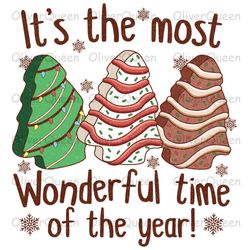 it's the most wonderful time of the year, christmas png, christmas tree cake sublima