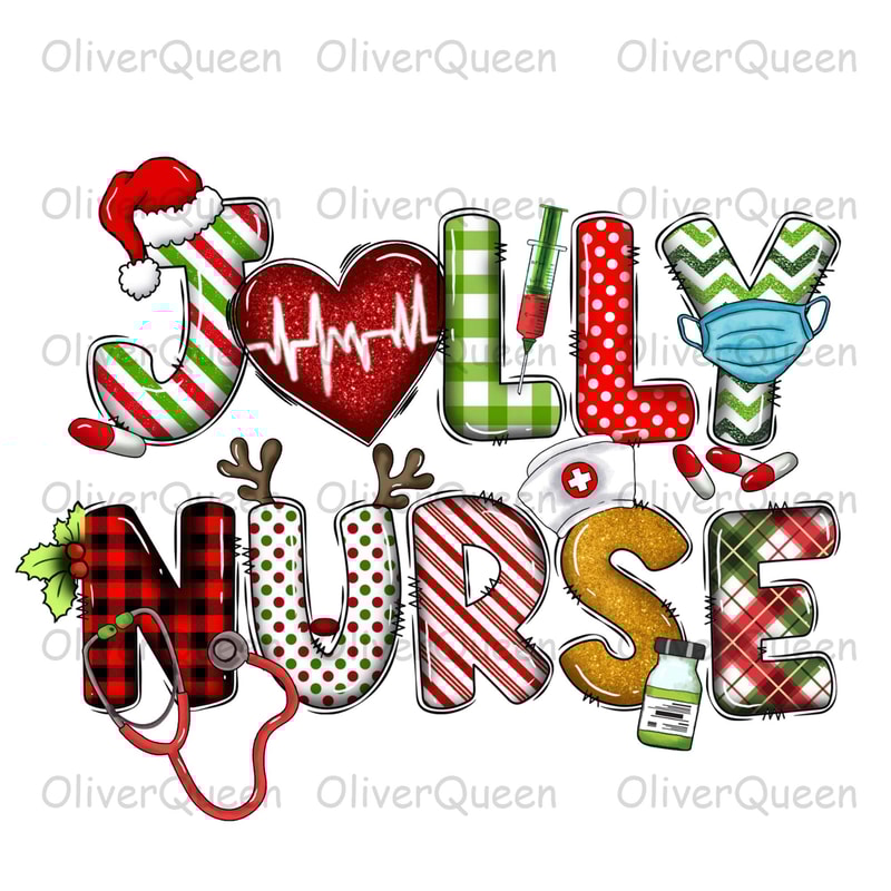 Jolly Nurse, Nurse Christmas png, Merry Christmas png.jpg