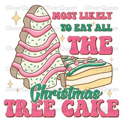 most likely to eat all the christmas tree cake, christmas png, christmas tree cake