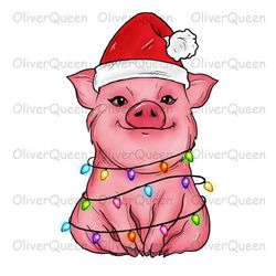 Pig, Animal Christmas Sublimation png, Merry Christmas png