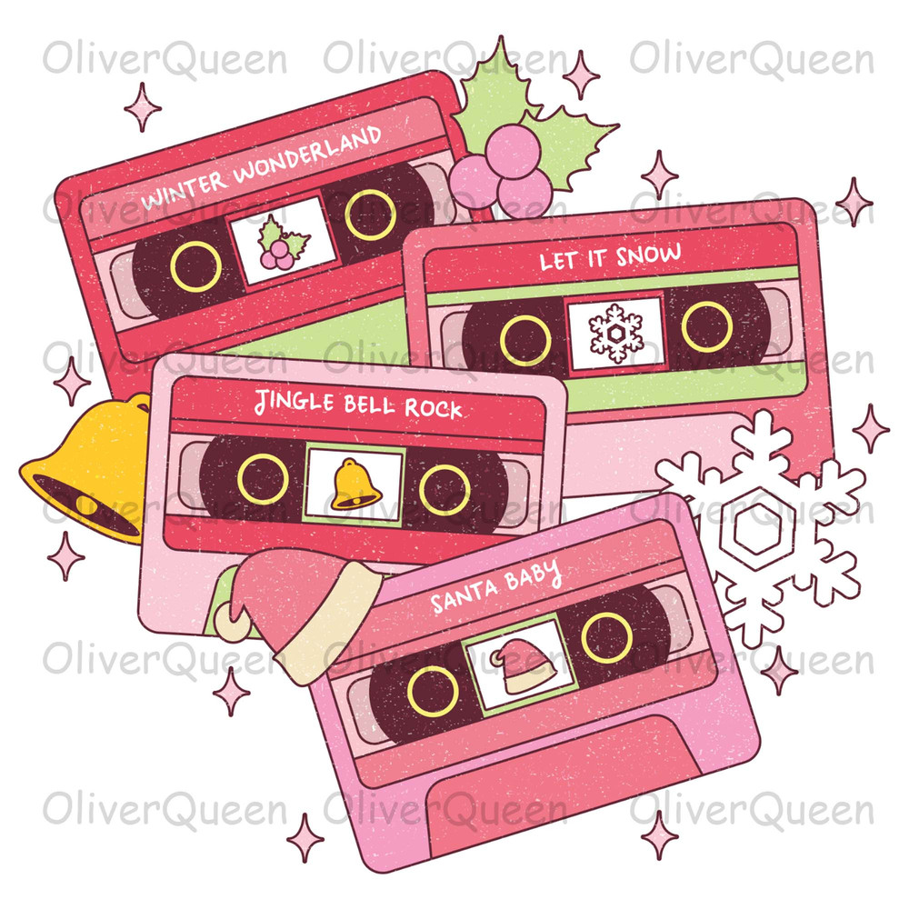 Retro Cassette In Trendy, Christmas png, Christmas Retro.jpg