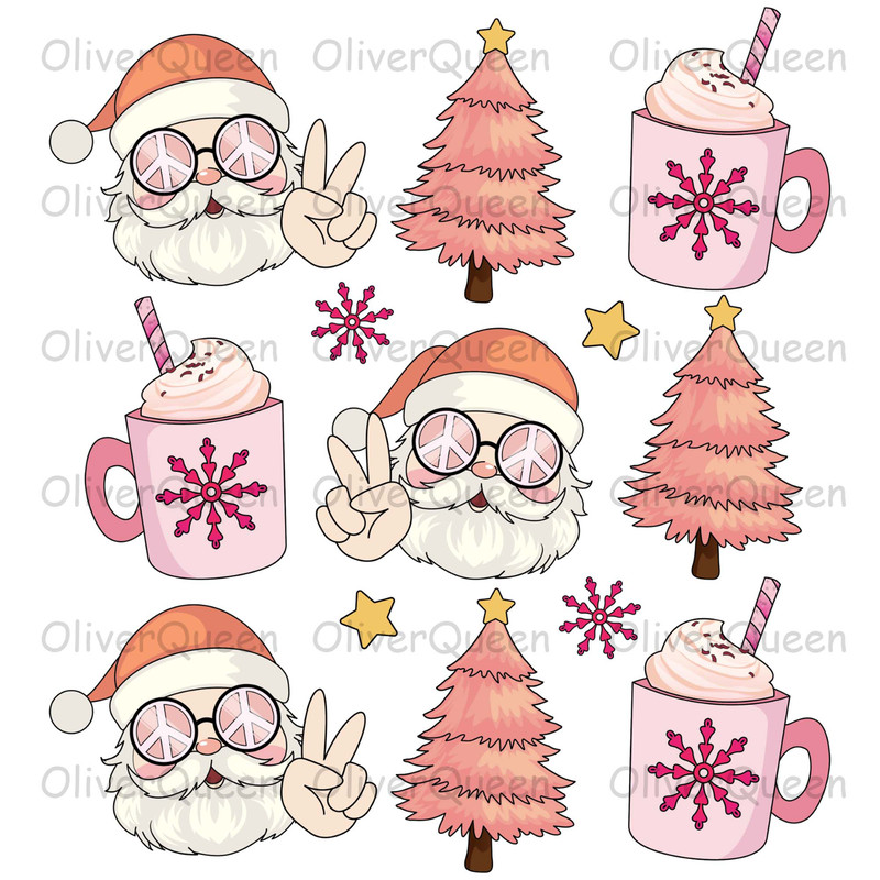 Santa Cocoa Tree, Christmas png, Christmas Retro.jpg