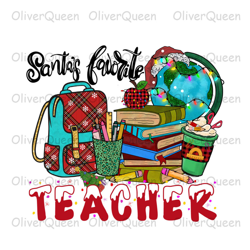 Santa's Favorite Teacher, Christmas Teacher png, Merry Christmas png.jpg