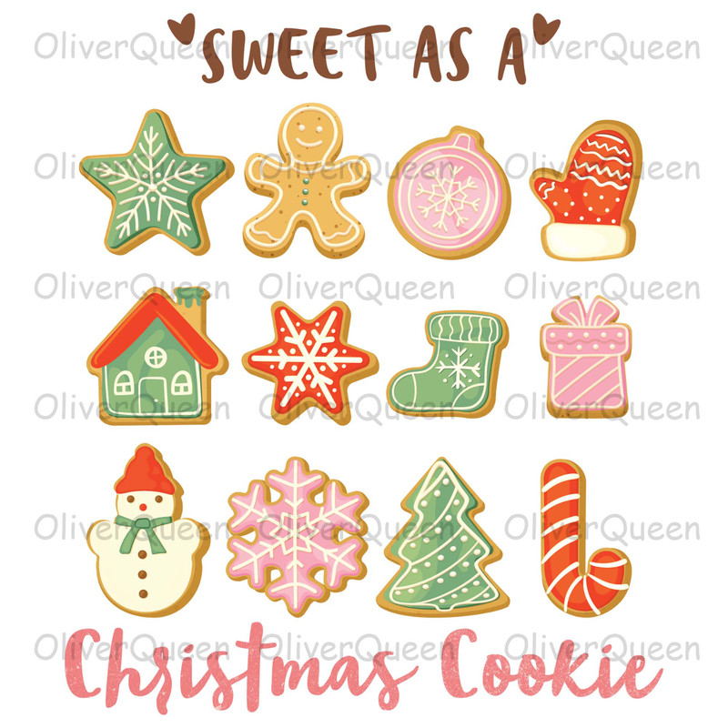 Sweet As A Christmas Cookie, Retro Christmas PNG, Christmas png.jpg