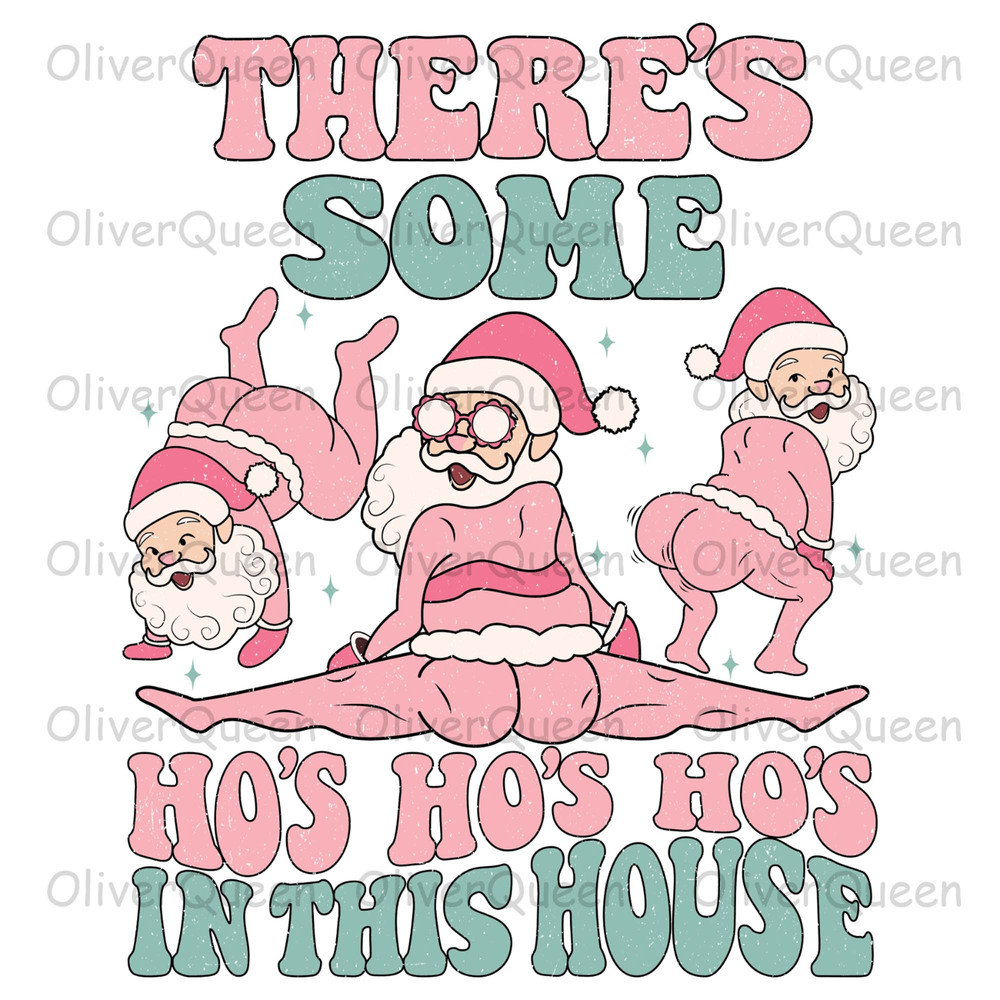 There's some ho ho ho in this house, Christmas png, Christmas Retro.jpg