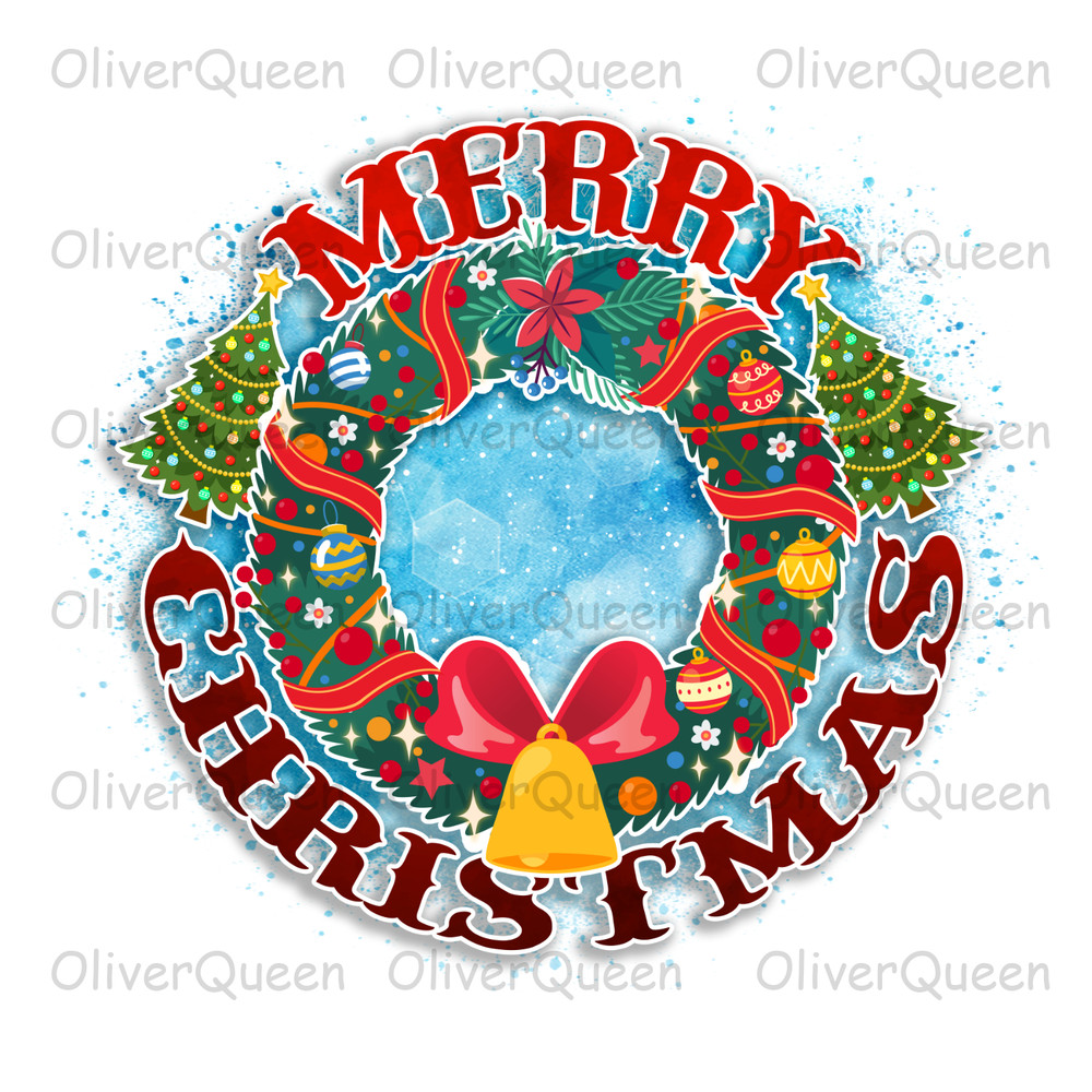 Merry Christmas Wreath 1, Christmas PNG, Christmas PNG Sublimation.jpg