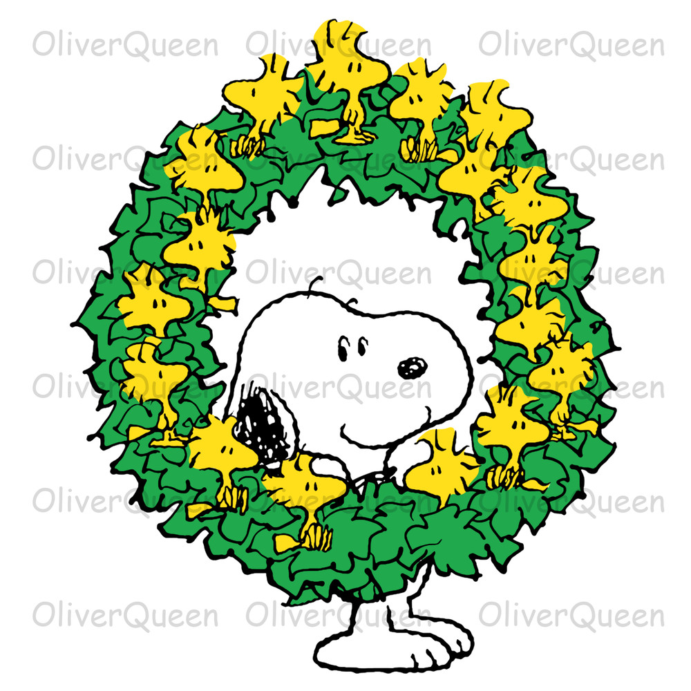 Snoopy Woodstock Christmas Wreath, Christmas PNG, Christmas PNG Sublimation.jpg