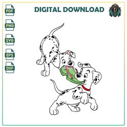 experience the heroism of disney's 101 dalmatians characters pongo, perdita, roger, anita, and more in png