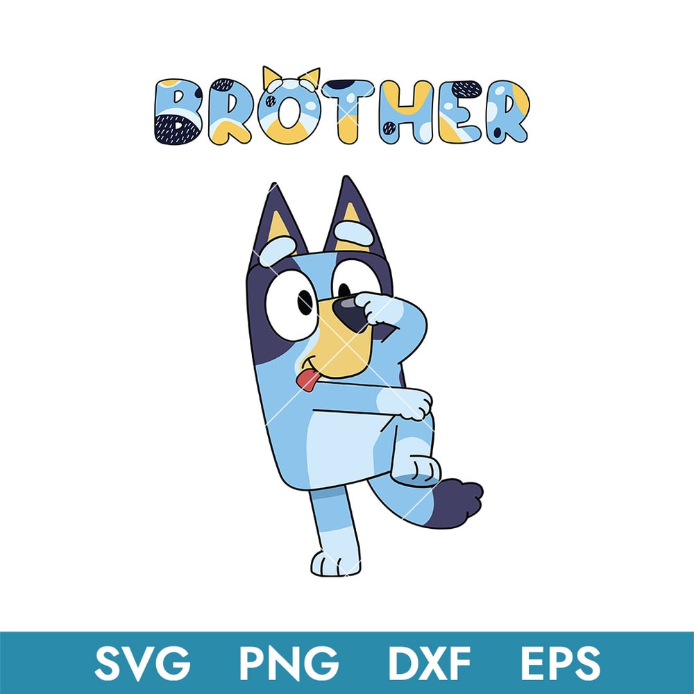 Bluey Dog Brother Svg