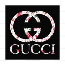 gucci floral logo png, gucci svg, gucci logo svg, logo svg, fashion logo svg, brand logo svg, gucci cricut