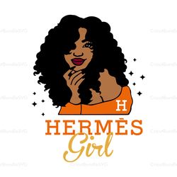hermes black girl logo svg, hermes girl svg, hermes logo svg, logo svg, fashion logo svg, brand logo svg
