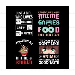 just a girl who loves anime svg, anime & ramen svg, designs anime bundle svg, anime svg, ramen svg, manga svg, digital d
