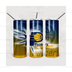 indiana pacers basketball tumbler wrap, 20oz tumbler design straight, nba basketball tumbler wrap, indiana pacers png