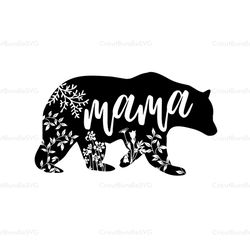 floral mama bear svg, mothers day svg, mama bear svg, mama svg, bear mom svg, mom svg, mothers svg, floral bear svg, flo