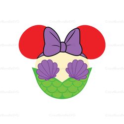 ariel mickey head svg, ariel little mermaid svg, ariel clipart, disney svg, disney character svg, movie, cartoon svg