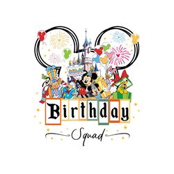 Mickey Friends Castle Birthday Squad PNG