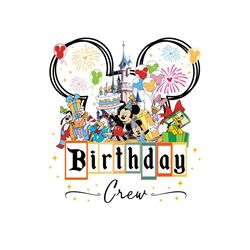 Mickey Friends Gift Birthday Crew PNG