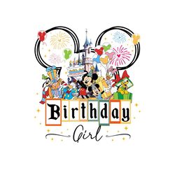 Mickey Friends Gift Birthday Girl PNG