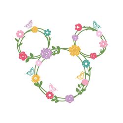 Mickey Mouse Head Floral Svg