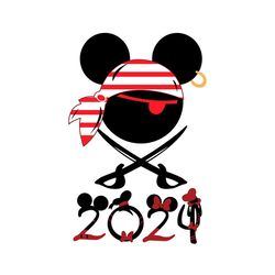 Mickey Mouse Pirate Head 2024 SVG