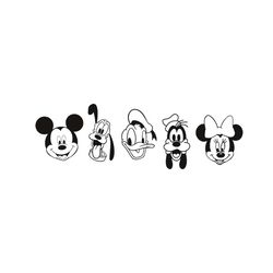 Disney Mickey and Friends Silhouette SVG