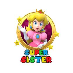 Peach Princess Super Sister Mario Bros PNG