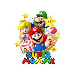 Super Mommy Mario Bros Stars PNG