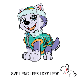 everest paw patrol svg, paw patrol clipart, cartoon paw svg, dog patrol svg, digital download