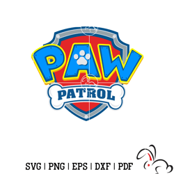 paw patrol shield svg, paw patrol clipart, cartoon paw svg, dog patrol svg, digital download