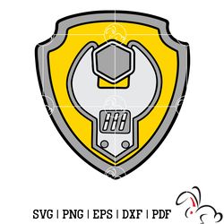 rubble badge paw patrol svg, paw patrol clipart, cartoon paw svg, dog patrol svg, digital download