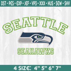Seattle Seahawks Embroidery Designs, Football Logo Embroidery Designs, NFL Logo Embroidery Designs