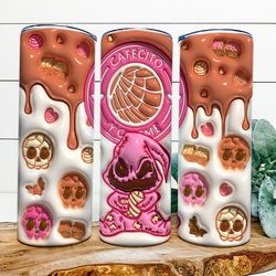 Inflated 3D Conchita Ghost Png, Cafecito Y chisme 20oz Tumbler, Spooky Conchas Tumbler, 20oz Tumbler,Mexican Pan Dulce