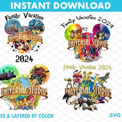 Bundle Universal Studio 2024 PNG, 2024 Family Trip Png, Universal Studios Trip, Universal Bundle Png, Sublimation Design