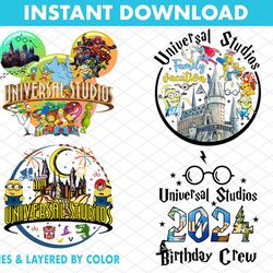 Universal Studios Png Bundle, Family Trip 2024 Png, Universal Studios Trip, Family Vacation 2024 Png, Design For T-Shirt