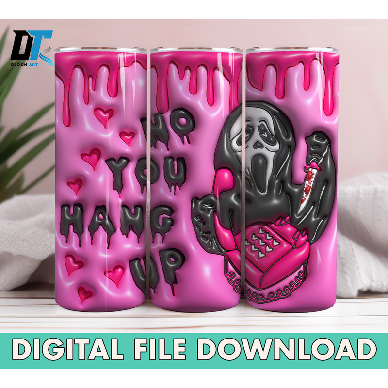Inflated Horror Character Tumbler Wrap Png 3D Tumbler Design Horror Halloween Sublimation Digital Download 3D Horror 0