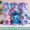 Inflated Stitch Tumbler Design Png 3D Stitch Tumbler Wraps 20oz Skinny Sublimation Digital Downloads 3D Puffy Stitch 0