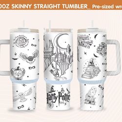 magic 40 oz tumbler wrap png, hp quencher tumbler sublimation, wizard tumbler png, potterhead tumbler svg, hogwarts wrap