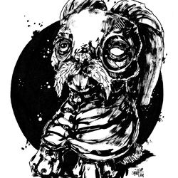 Mr. Zayac. Zombie painting original art, Horror Dark art creepy Contemporary Outsider Art. Acrylic, paper