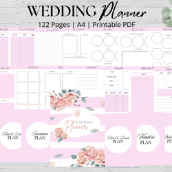 Wedding Planner – Printable Wedding Planner Pages | Wedding Planning Book | Wedding Plan Bundle | Wedding Planning Check