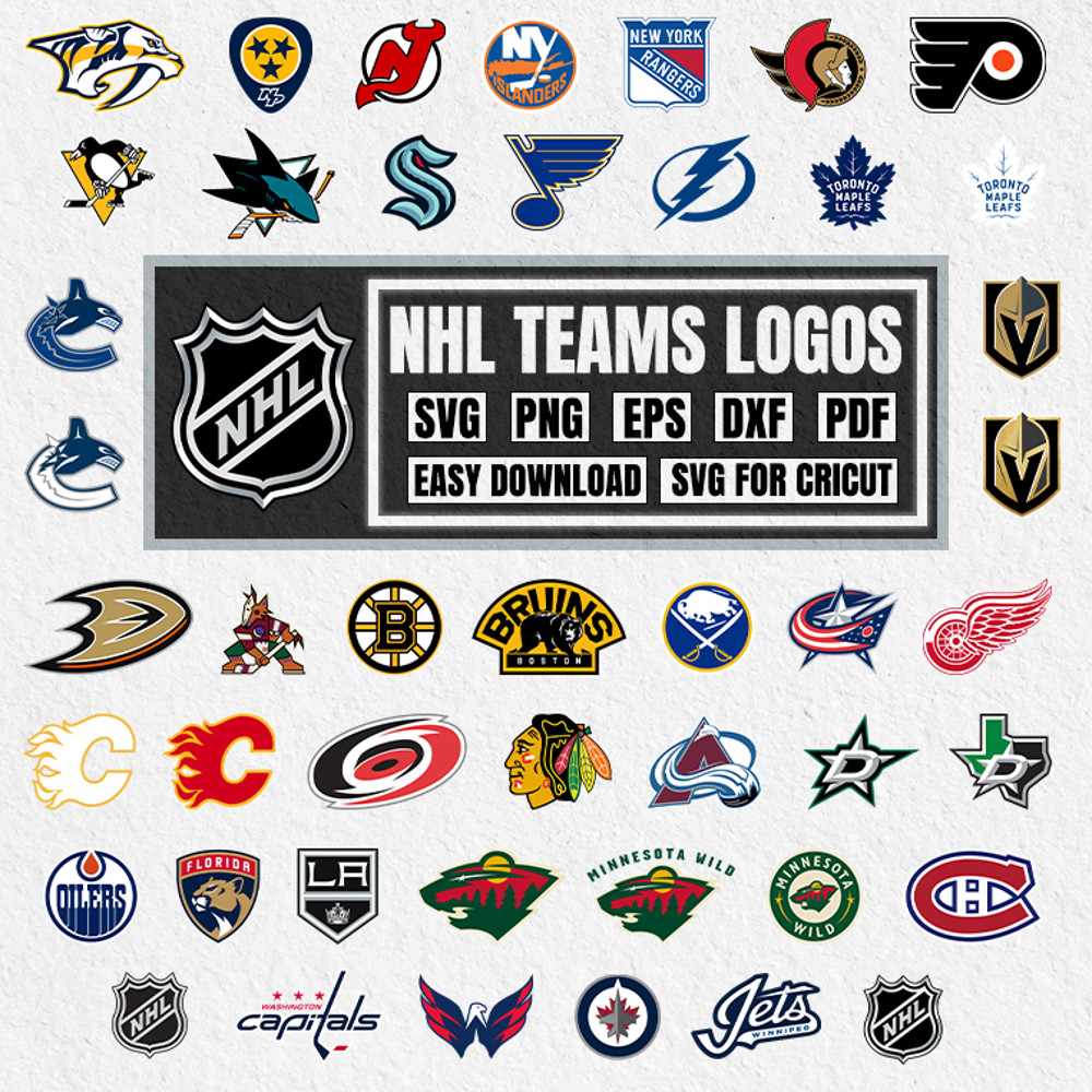 NHL Teams Bundle Svg Hockey Svg NHL Team Logos Svg NHL Svg Sport Svg All Sport Team Svg 0