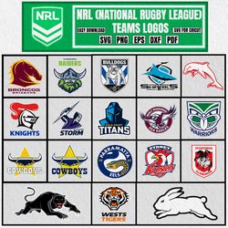nrl teams svg, nrl logo svg, bundle all logo, rugby svg, png, craft svg, rugby silhouette, digital download
